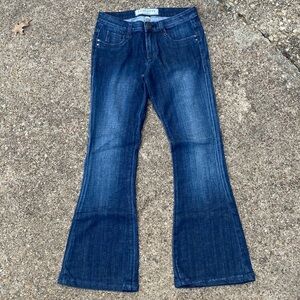 Radcliffe London Dark Wash Flare Jeans Ladies Size 28 Zip Fly‎ Stretch
